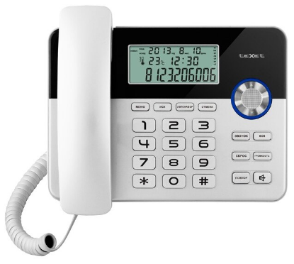 Изображение Проводной телефон teXet TX-259,серебристый, черный CallerID