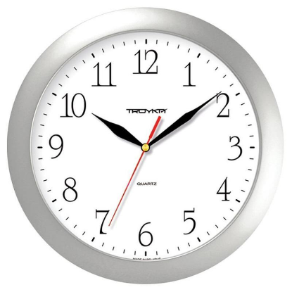 Изображение Настенные часы Troyka 11170113 КЛАССИКА серебристый/белый