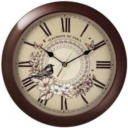 Изображение Настенные часы Troyka Синичка 11134177 коричневый/бежевый