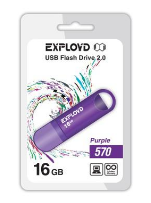 Изображение USB flash Exployd 570,(USB 2.0/16 Гб)-фиолетовый ()