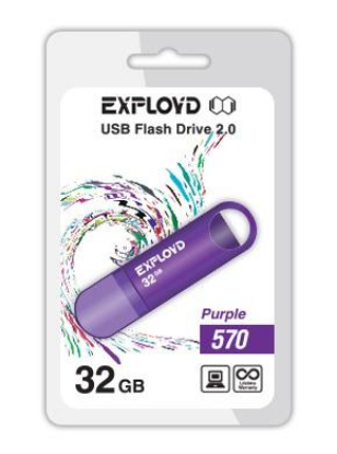 Изображение USB flash Exployd 570,(USB 2.0/32 Гб)-фиолетовый ()
