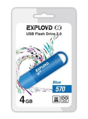 Изображение USB flash Exployd 570,(USB 2.0/4 Гб)-синий ()