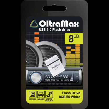 Изображение USB flash OltraMax 50,(USB 2.0/8 Гб)-белый ()