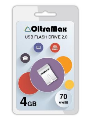 Изображение USB flash OltraMax 70,(USB 2.0/4 Гб)-белый ()