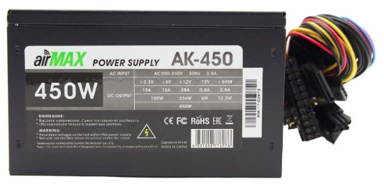 Изображение Блок питания Airmax AK-450 450W () (450 Вт )