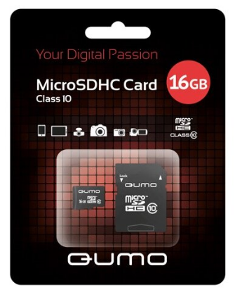 Изображение Карта памяти Qumo MicroSDHC Class 10 16 Гб адаптер на SD