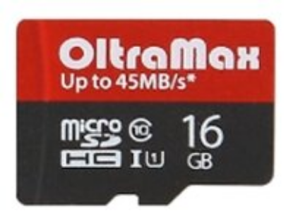 Изображение Карта памяти OltraMax MicroSDHC Class 10 16 Гб адаптер на SD