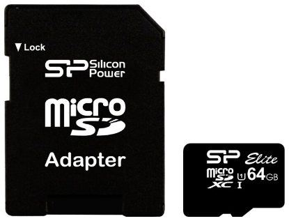 Изображение Карта памяти Silicon Power MicroSDXC Class 10 64 Гб адаптер на SD SP064GBSTXBU1V10-SP