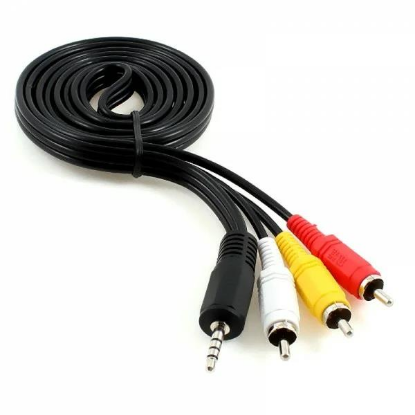 Изображение Кабель соединительный Cablexpert CCA-4P2R-2M 3.5 mm jack 4pin-RCA x3 (черный) (2 м)