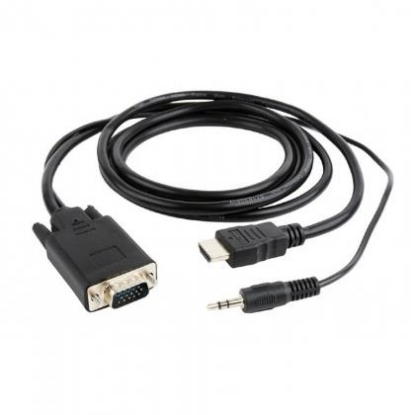 Изображение Кабель Cablexpert A-HDMI-VGA-03-5M HDMI-VGA+ 3.5Jack (черный) (5 м)