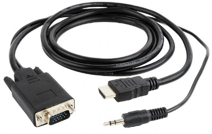 Изображение Кабель Cablexpert A-HDMI-VGA-03-10M HDMI-VGA+ 3.5Jack (черный) (10 м)