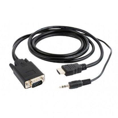 Изображение Кабель Cablexpert A-HDMI-VGA-03-10 HDMI-VGA+ 3.5Jack (черный) (3 м)