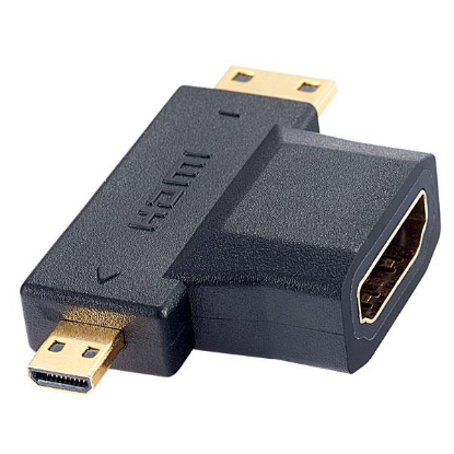 Изображение Переходник Perfeo A7006 HDMI-micro-HDMI + mini-HDMI (черный) ()