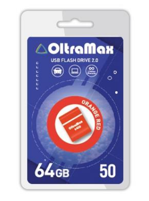 Изображение USB flash OltraMax 50,(USB 2.0/64 Гб)-оранжевый ()