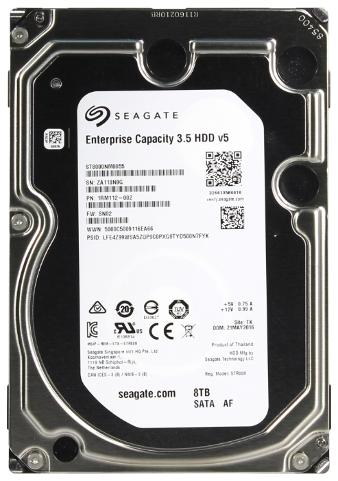 Изображение Жесткий диск 3.5" 8000 ГБ Seagate ST8000NM0055 , 7200 rpm, 256 МБ