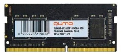 Изображение Оперативная память 8 GB DDR4 Qumo QUM4S-8G2400P16 (19200 МБ/с, 2400 МГц, CL16)
