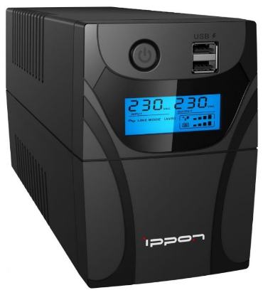 Изображение ИБП IPPON Back Power Pro II 500 черный (интерактивный 300 Вт  ступенчатая аппроксимация синусоиды)