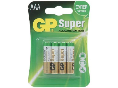 Изображение Батарейка GP Super GP24A-2CR4 4шт/уп (AAA (R03,286,LR03) 1,5 В  щелочная (алкалиновая))