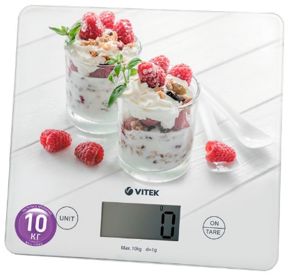 Изображение Весы кухонные VITEK VT-8034 (красный, белый)