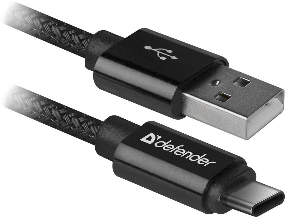Изображение Кабель соединительный Defender USB09-03T PRO USB 2.0 A USB 3.0 C черный 1 м