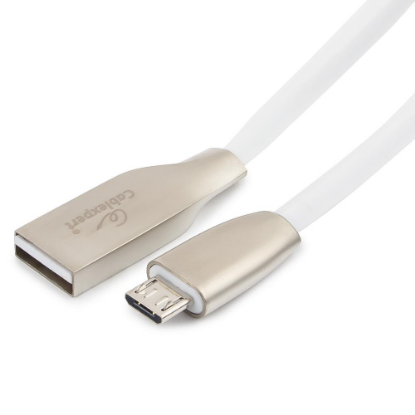 Изображение Кабель соединительный Cablexpert CC-G-mUSB01W-3M USB 2.0 A Micro USB 2.0 B белый 3 м