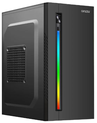 Изображение Корпус Ginzzu D350 RGB (mATX, черный, без БП)/()