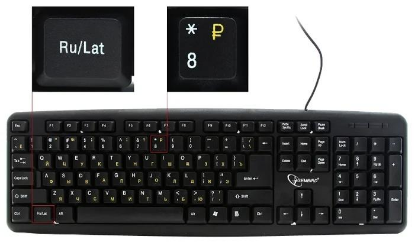 Изображение Клавиатура Gembird KB-8320U-Ru_Lat-BL (USB), (черный)