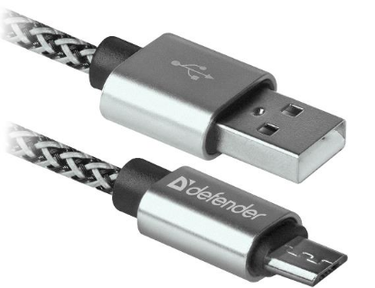 Изображение Кабель соединительный Defender USB08-03T PRO USB 2.0 A Micro USB 2.0 B белый 1 м
