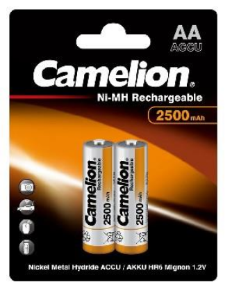 Изображение Аккумулятор Camelion NH-AA2500BP2 (AA (R6,316,LR6) 1,2 В 2500 мА*час Ni-Mh)