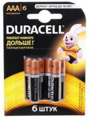 Изображение Батарейка DURACELL LR03-6BL BASIC 6шт/уп (AAA (R03,286,LR03) 1,5 В  щелочная (алкалиновая))