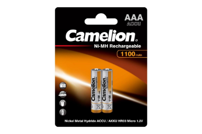 Изображение Аккумулятор Camelion NH-AAA1100BP2 2шт/уп (AAA (R03,286,LR03) 1,2 В 1100 мА*час Ni-Mh)