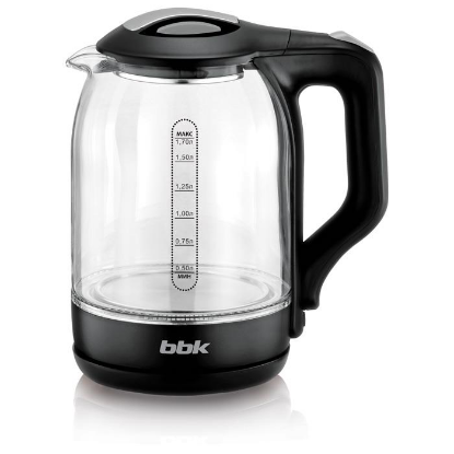 Изображение Электрический чайник BBK EK1724G (2200 Вт/1,7 л /стекло, пластик/черный)