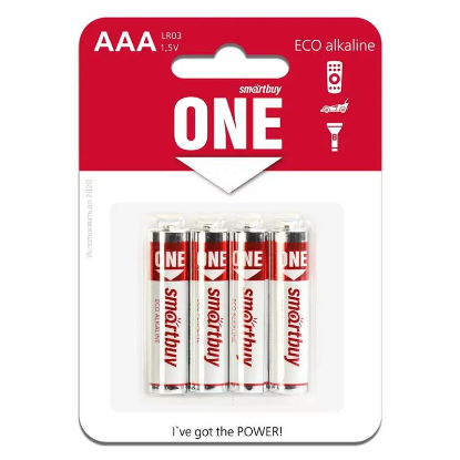 Изображение Батарейка SmartBuy ONE LR03/4B (SOBA-3A04B-Eco) (AAA (R03,286,LR03) 1,5 В  щелочная (алкалиновая))