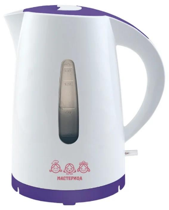 Изображение Электрический чайник Мастерица ЕК-1701M (2200 Вт/1,7 л /пластик/белый, фиолетовый)