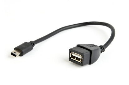 Изображение Переходник Bion USB AF - Mini BM mini USB 2.0 B USB 2.0 A Черный 0,15 м