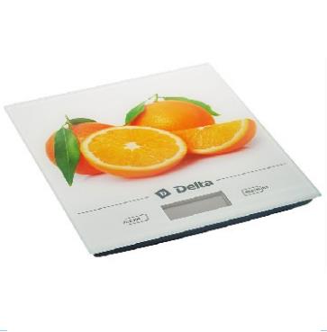 Изображение Весы кухонные DELTA KCE-28 (белый, оранжевый)