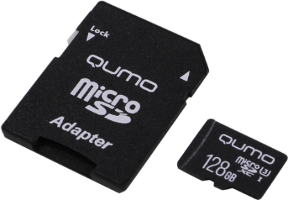 Изображение Карта памяти Qumo MicroSDXC Class 10 128 Гб адаптер на SD QM128GMICSDXC10U3