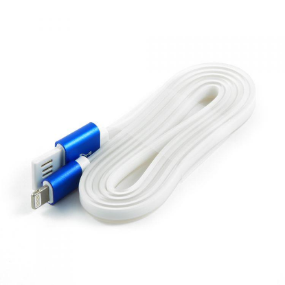 Изображение Кабель соединительный Cablexpert CC-ApUSBb1m USB 2.0 A Lightning 8P белый/синий 1 м