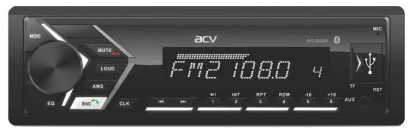 Изображение Автомагнитола ACV AVS-814BW, (4x50 Вт, монохромный дисплей, черный)