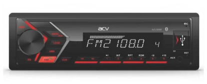 Изображение Автомагнитола ACV AVS-814BR, (4x50 Вт, монохромный дисплей, черный)