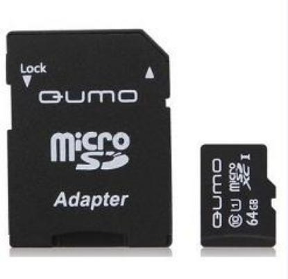 Изображение Карта памяти Qumo MicroSDXC Class 10 64 Гб адаптер на SD QM64GMICSDXC10U1