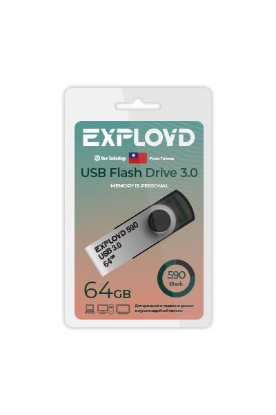 Изображение USB flash Exployd 590,(USB 3.0/64 Гб)-черный ()