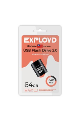 Изображение USB flash Exployd 640,(USB 2.0/64 Гб)-черный ()
