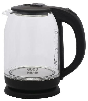 Изображение Электрический чайник Goodhelper KG-18B10 (1500 Вт/1,8 л /стекло, пластик/черный)