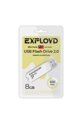 Изображение USB flash Exployd 650,(USB 2.0/8 Гб)-белый ()