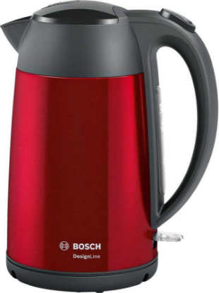 Изображение Электрический чайник Bosch TWK3P424 (2400 Вт/1,7 л /нержавеющая сталь/красный, черный)
