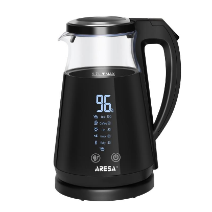 Изображение Электрический чайник Aresa AR-3463 (1700 Вт/1,7 л /стекло, пластик/черный)