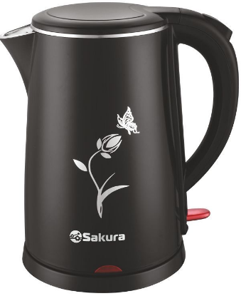 Изображение Электрический чайник Sakura SA-2159BK (2000 Вт/1,8 л /пластик, нержавеющая сталь/черный)