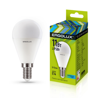 Изображение Лампа светодиодная Ergolux G45 Е14 4500K 11 Вт