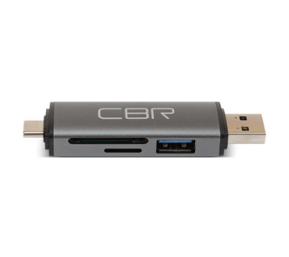 Изображение Карт-ридер CBR Gear + USB HUB серый ()